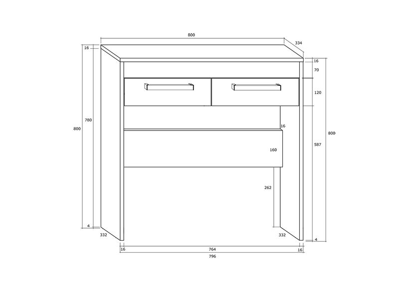 Tualettlaud / konsoollaud Cobhy 80 cm suurendatud