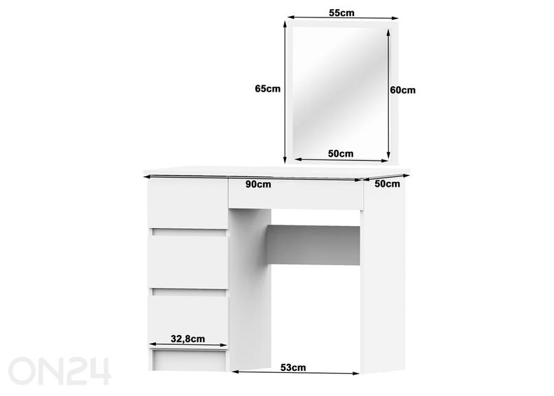 Tualettlaud peegliga suurendatud