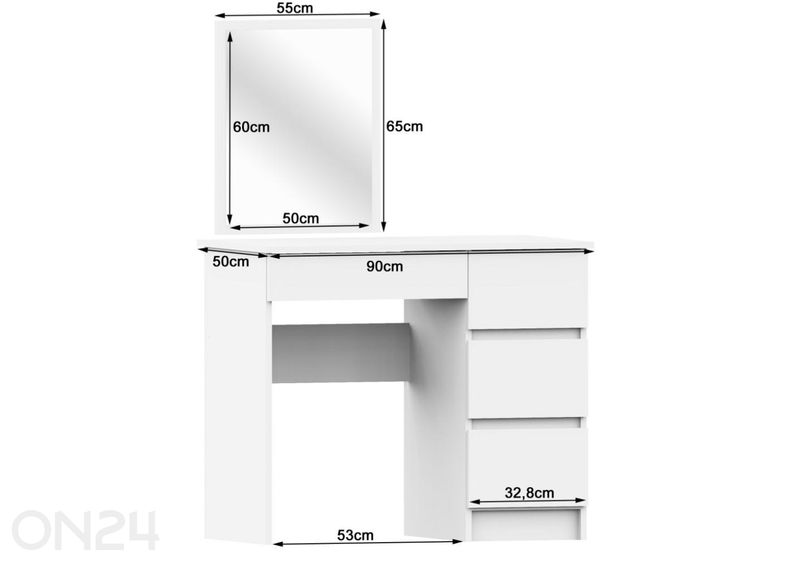 Tualettlaud peegliga suurendatud