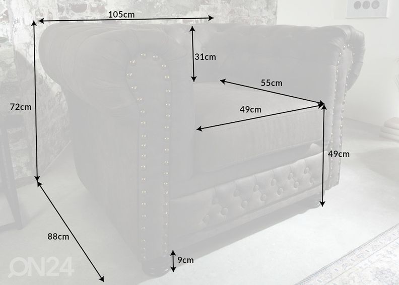 Tugitool Chesterfield suurendatud