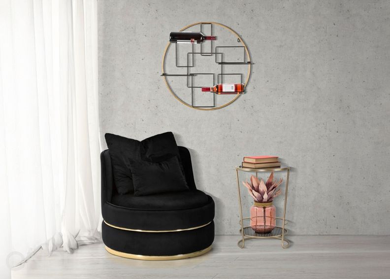 Tugitool Paris Ø72 cm, must/kuldne suurendatud