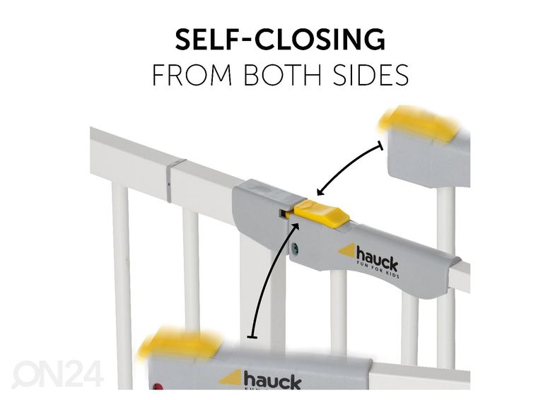 Turvavärav 75-80 cm madala äärega Hauck Comfort Clear Step automaatselt sulguv valge suurendatud