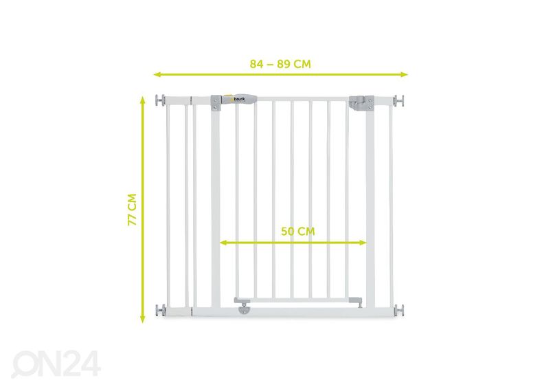 Turvavärav 84-89 cm Hauck Essential Open N Stop valge suurendatud