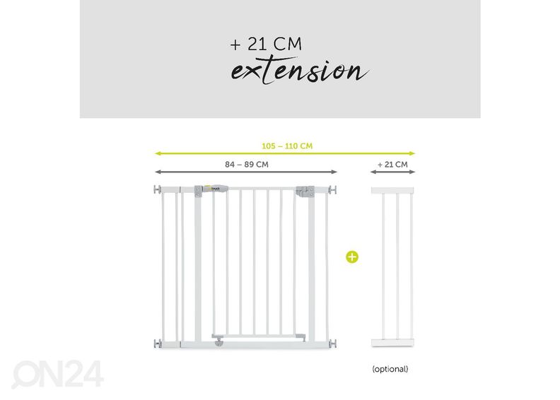 Turvavärav 84-89 cm Hauck Essential Open N Stop valge suurendatud