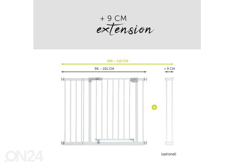 Turvavärav 96-101 cm Hauck Essential Open N Stop valge suurendatud