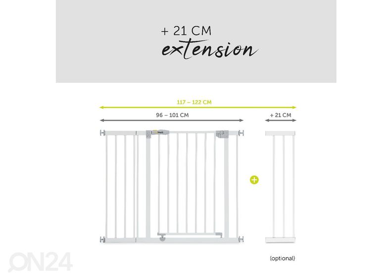 Turvavärav 96-101 cm Hauck Essential Open N Stop valge suurendatud