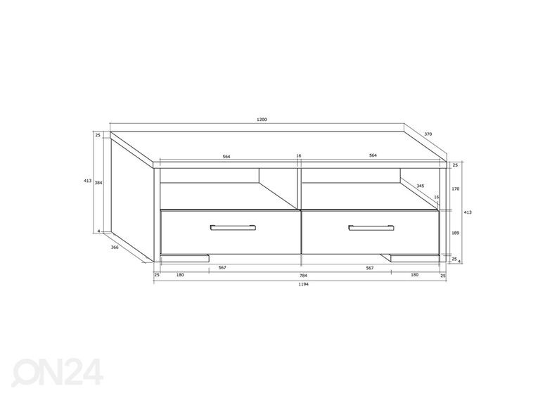 TV-alus 120 cm suurendatud