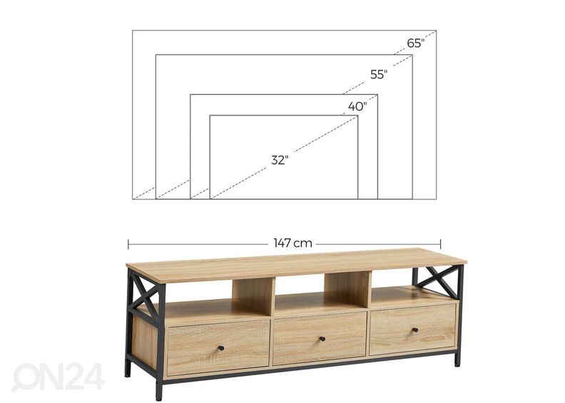 TV-alus 145 cm suurendatud