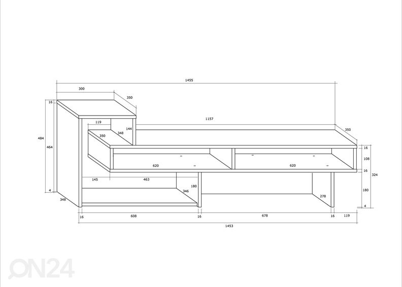 TV-alus 146 cm suurendatud