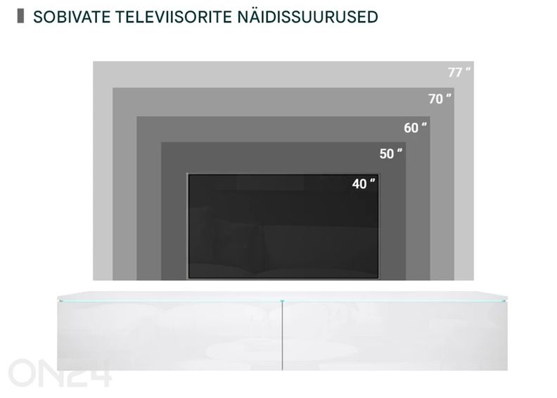 TV-alus Der 180 cm suurendatud