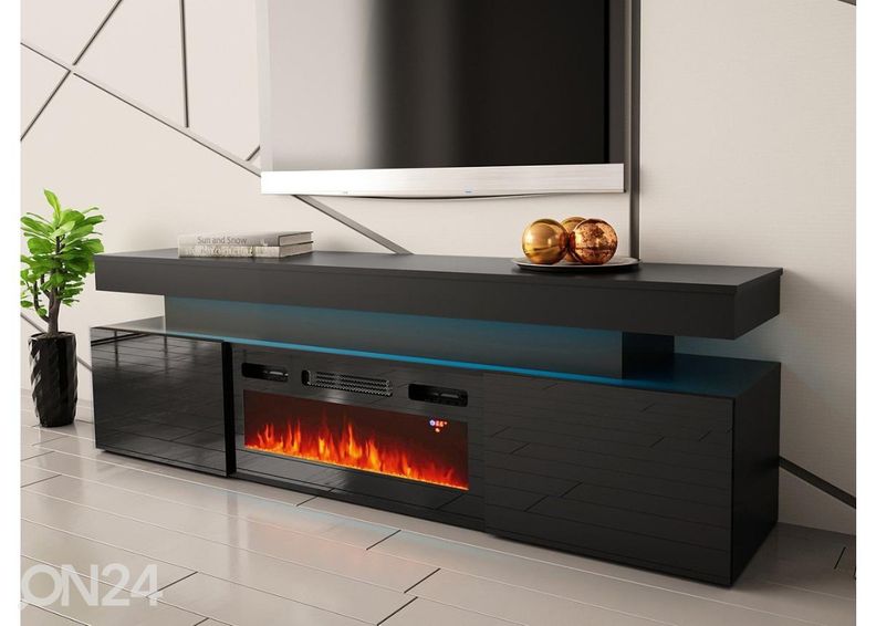 TV-alus Glossa 190 cm + kamin + LED suurendatud