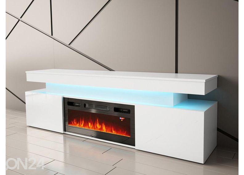 TV-alus Glossa 190 cm + kamin + LED suurendatud