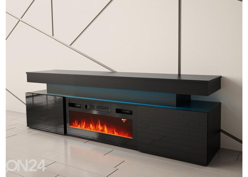 TV-alus Glossa 190 cm + kamin + LED suurendatud