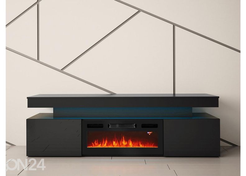 TV-alus Glossa 190 cm + kamin + LED suurendatud