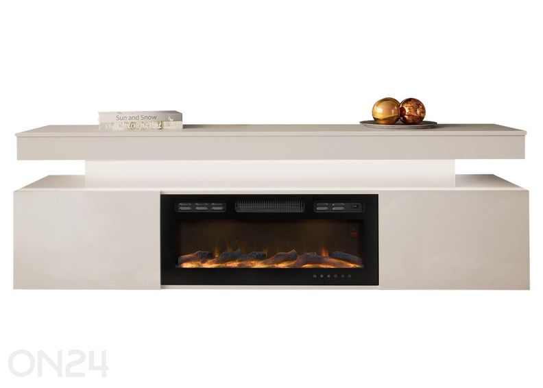 TV-alus Glossa 190 cm + kamin + LED suurendatud