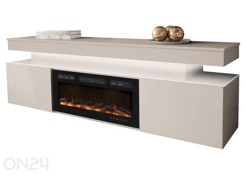 TV-alus Glossa 190 cm + kamin + LED suurendatud