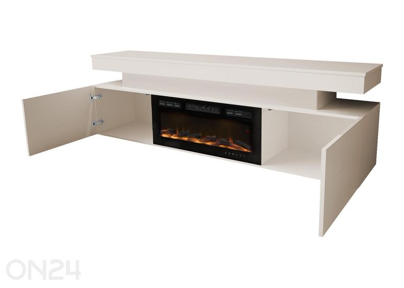 TV-alus Glossa 190 cm + kamin + LED suurendatud