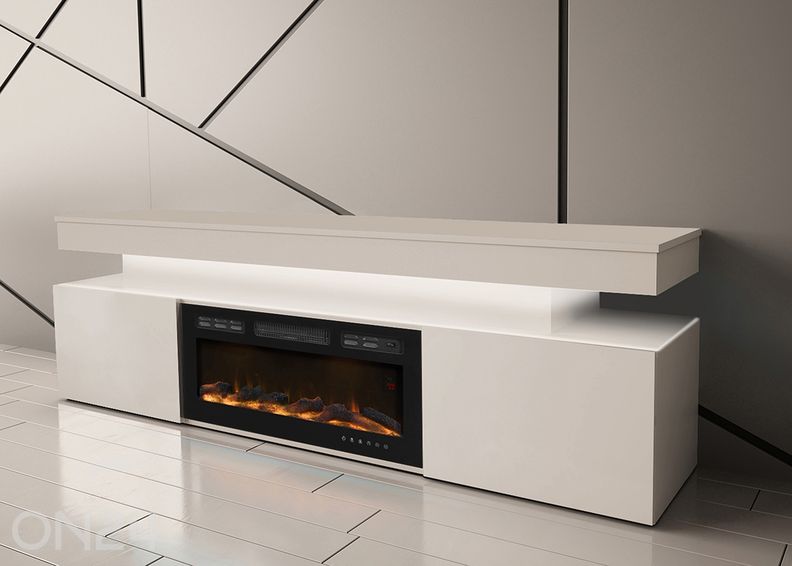 TV-alus Glossa 190 cm + kamin + LED suurendatud