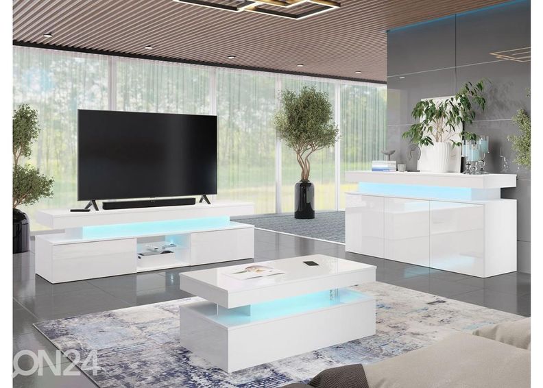 TV-alus Glossa 190 cm + LED suurendatud