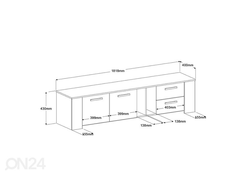 Tv-alus Helma 182 cm suurendatud