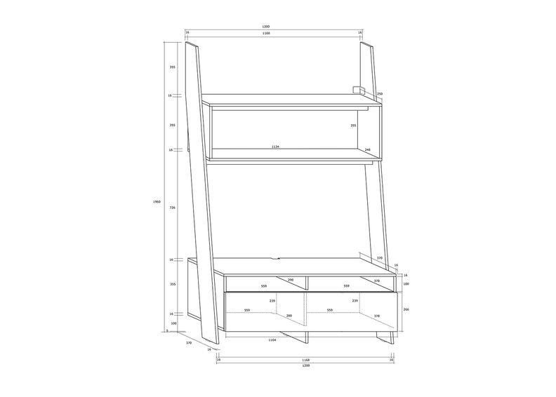 TV-alus Mallow 120 cm suurendatud
