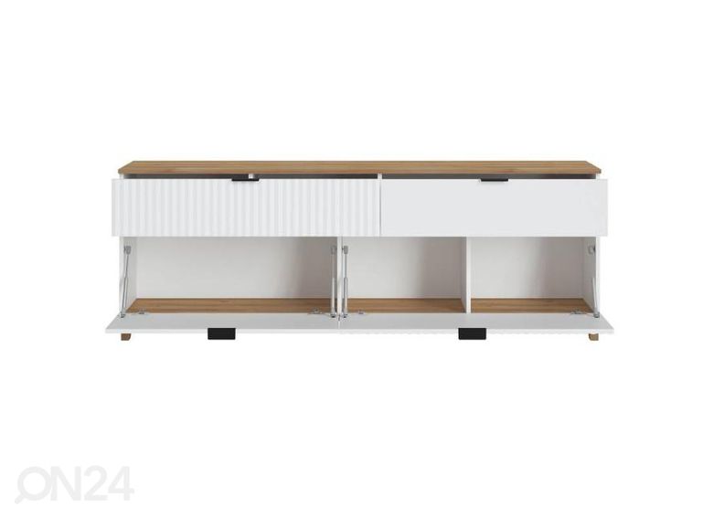 TV-alus Plissee, valge/grandson suurendatud