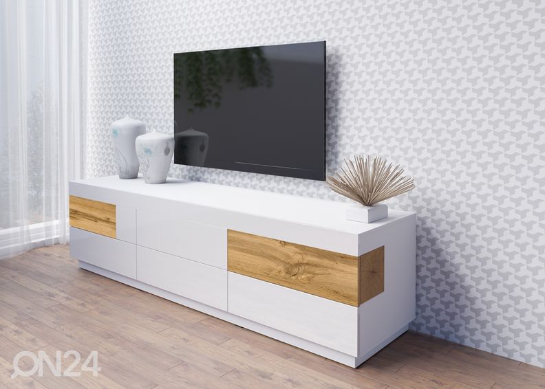 TV-alus valge/tamm suurendatud