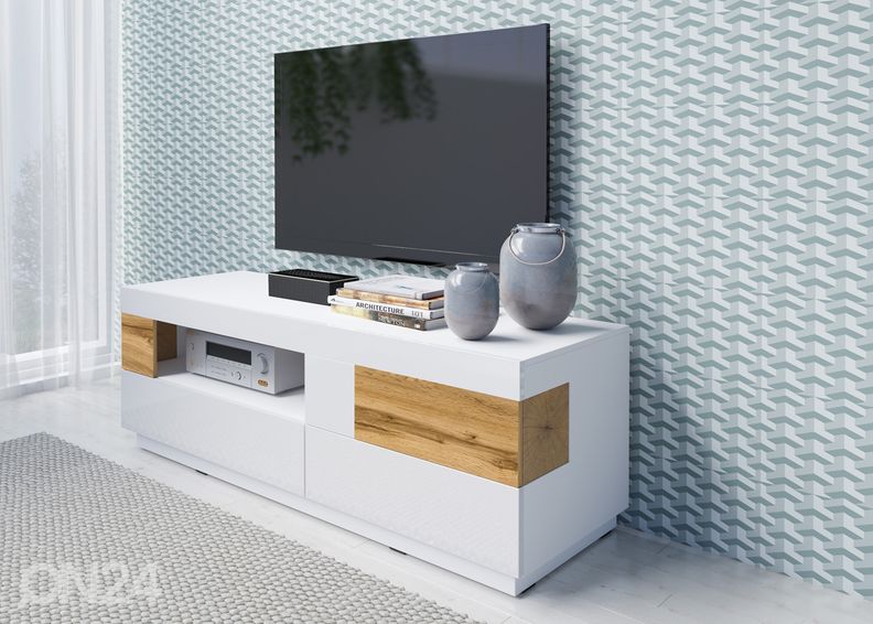 TV-alus valge/tamm suurendatud