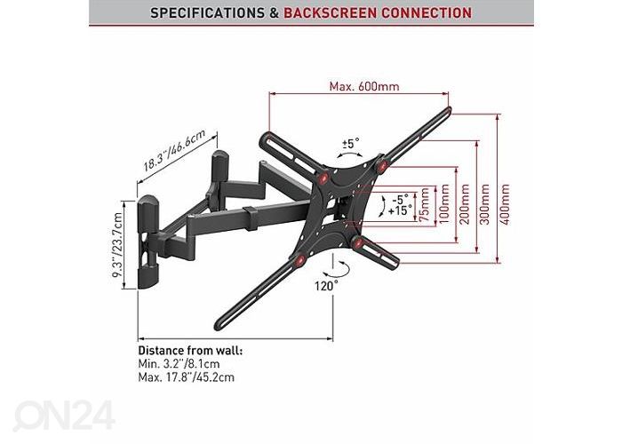 TV-seinakinnitus Barkan BM464 13"- 75" suurendatud