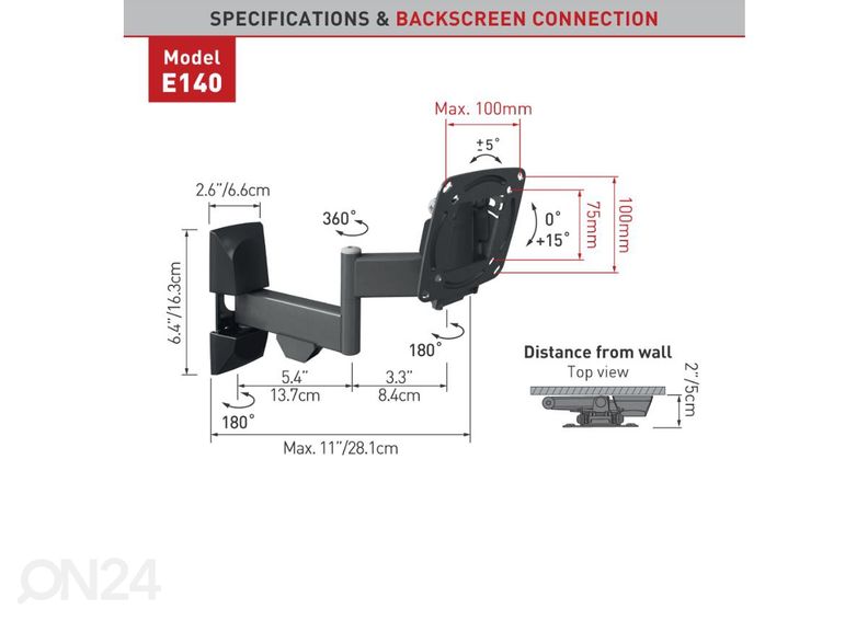 TV-seinakinnitus Barkan E140.B 13"- 29" suurendatud
