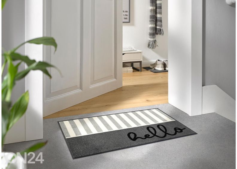 Uksematt Hello Stripes 50x75 cm suurendatud