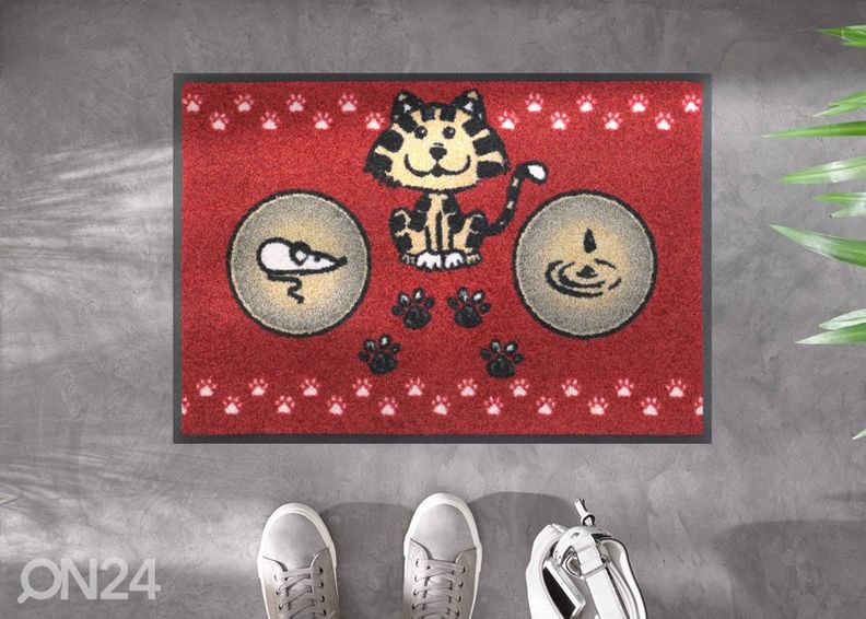 Uksematt Katzenmahlzeit 40x60 cm suurendatud