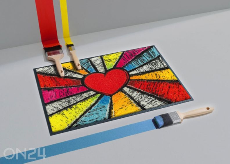 Uksematt Pop Art Heart 40x60 cm suurendatud