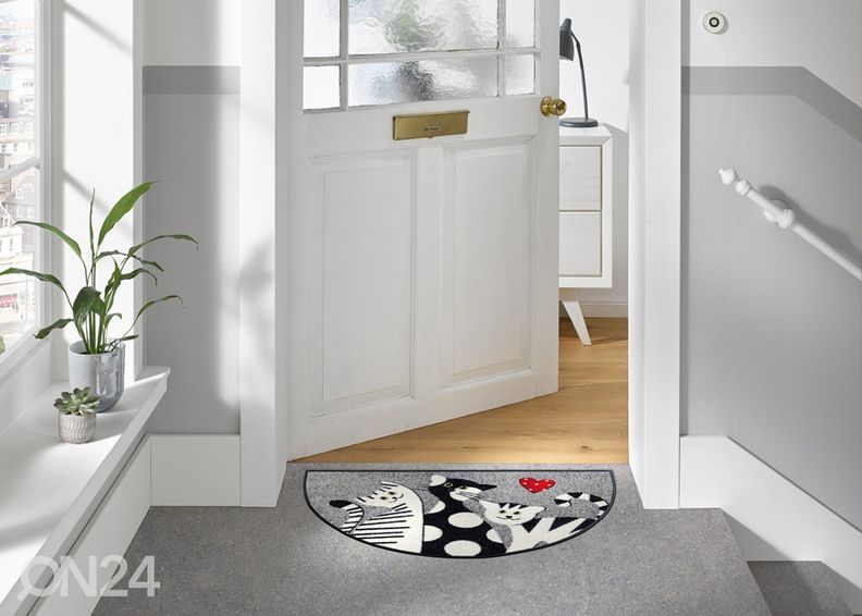 Uksematt Round Cat Trio 50x85 cm suurendatud