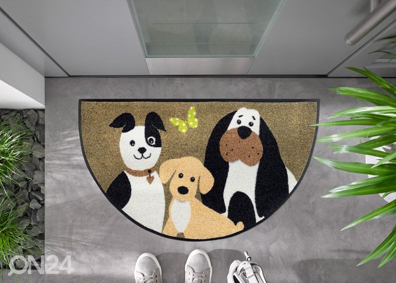 Uksematt Round Dog Trio 50x85 cm suurendatud