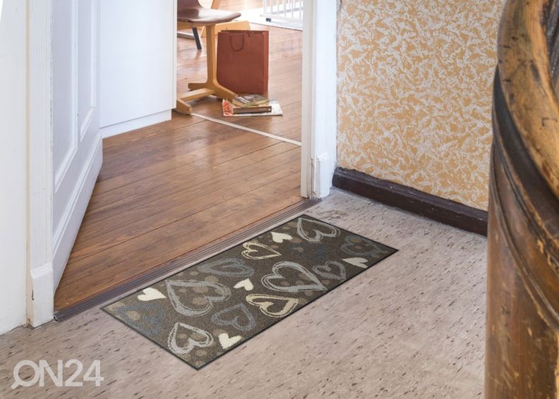 Uksematt Valentine Hearts city-chic 30x75 cm suurendatud