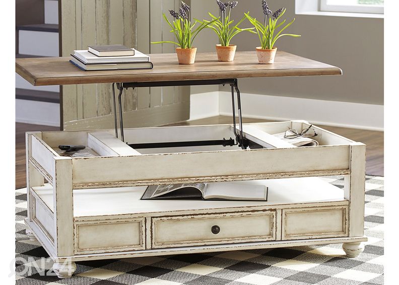 Ülestõstetava plaadiga diivanilaud suurendatud