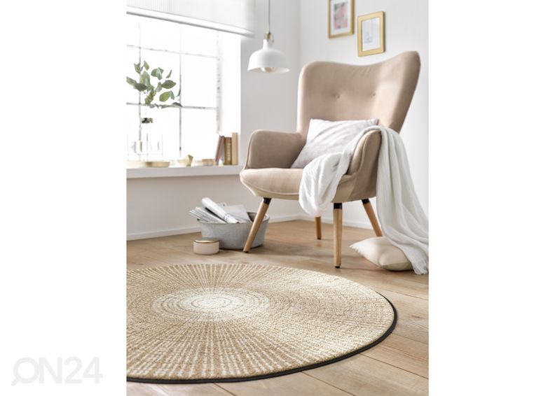 Ümmargune vaip Cascara beige Ø 85 cm suurendatud