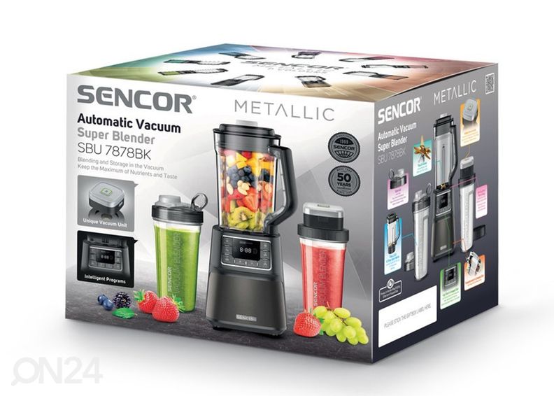 Vaakumblender Sencor Metallic SBU7878BK suurendatud
