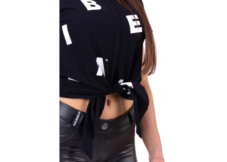 Vabaajasärk naistele T-Shirt Nebbia Tied Knot Letters suurendatud