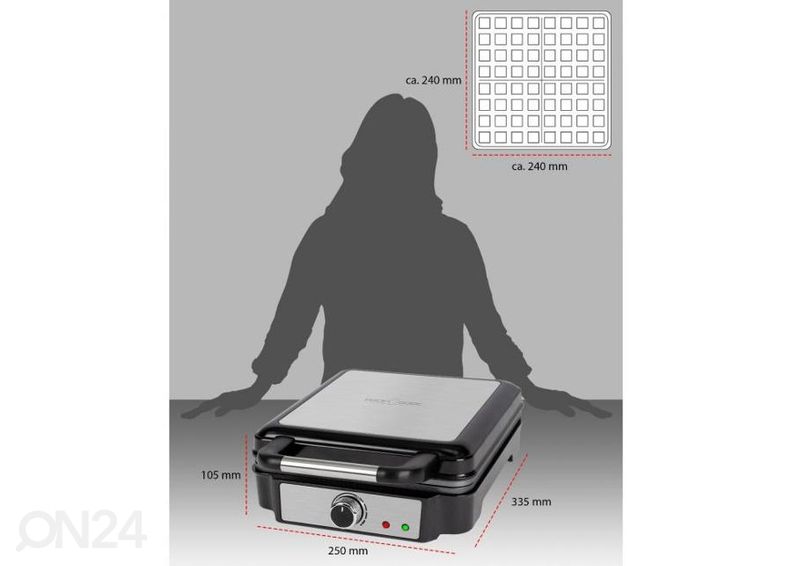 Vahvliküpsetaja ProfiCook PCWA1241 suurendatud