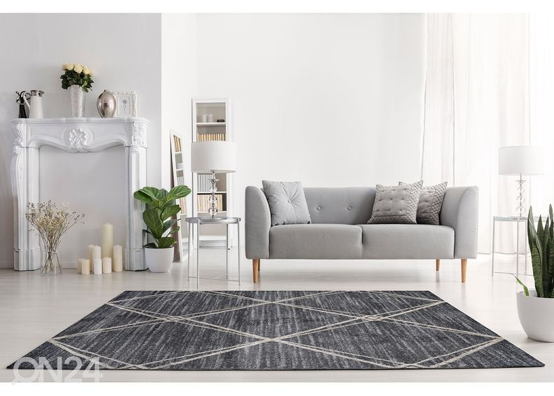 Vaip Aztec 160x230 cm, tumehall/kreemjas suurendatud