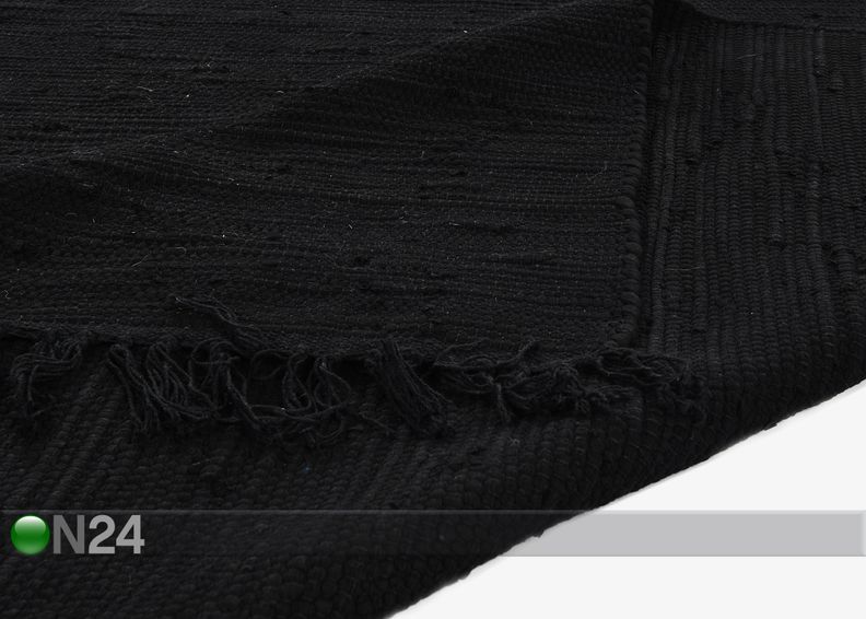 Vaip Happy Cotton Uni 60x120 cm, must suurendatud