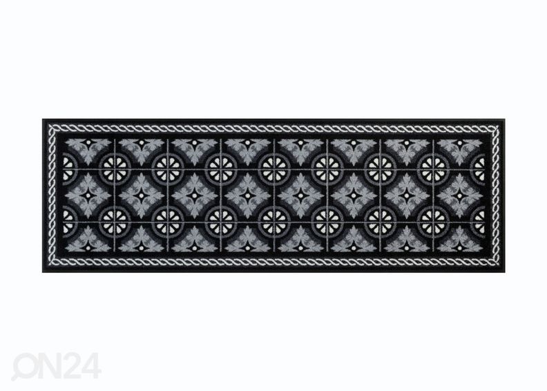 Vaip Kitchen Tiles black 60x180 cm suurendatud
