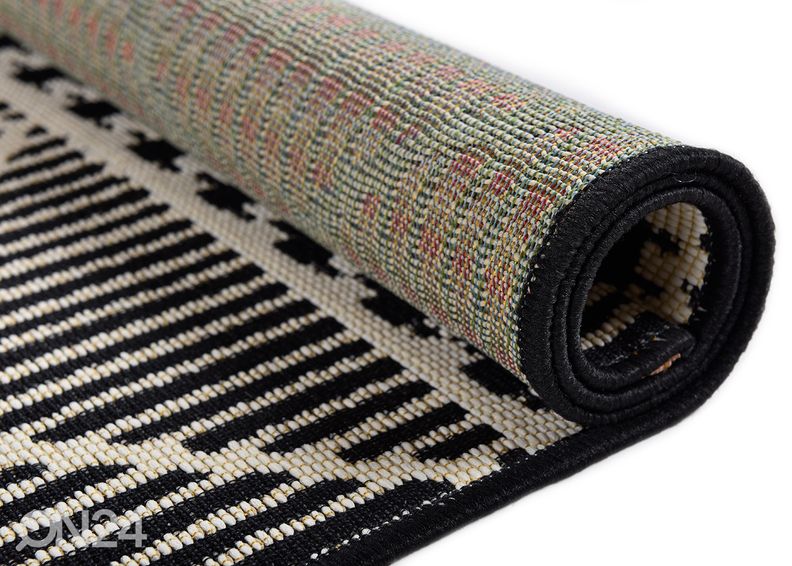 Vaip Tom Tailor Funky Outdoor Geometric, 60x100 cm must suurendatud