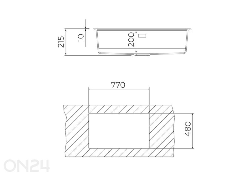 Valamu Teka Nova 80 WS-TG 1B, must suurendatud