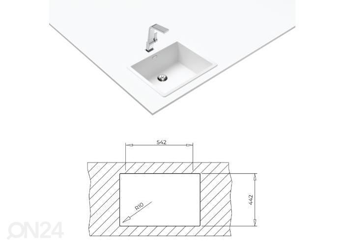 Valamu Teka Radea R10 50.40 M-TG valge suurendatud