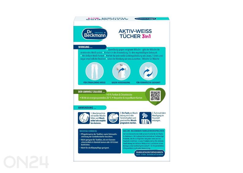 Valgenduslapid masinpesuks Dr.Beckmann 15 tk suurendatud