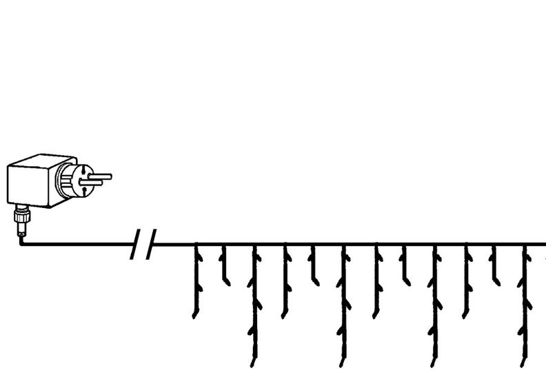 Valguskett Jääpurikad 4x0,4 m suurendatud
