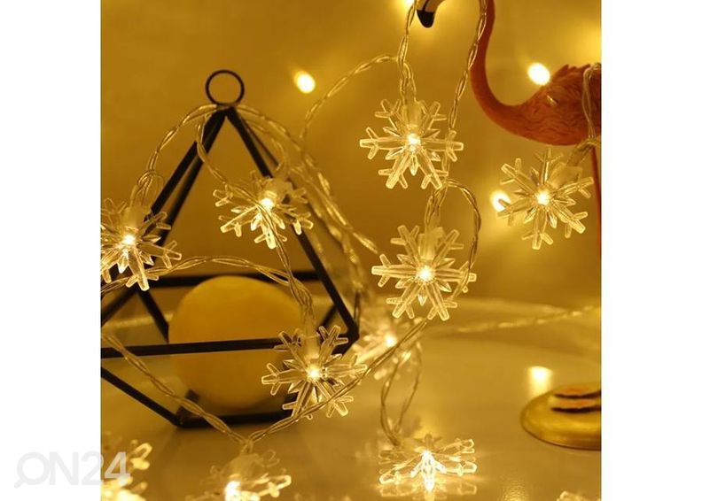 Valguskett jätkatav LED lumehelbed 10m 100LED suurendatud